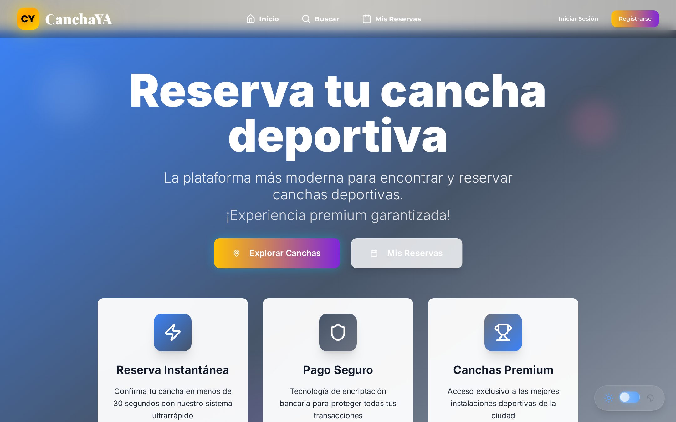 CanchaYA — Sports Court Booking Platform